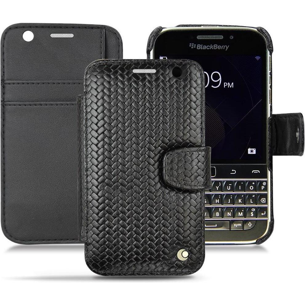 Noreve Lederschutzhülle Wallet (Blackberry Classic), Smartphone Hülle, Schwarz