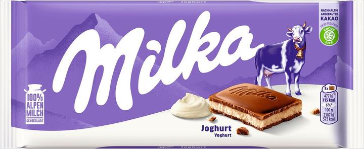 Milka Barretta di cioccolato al latte con crema allo yogurt 100Gr (110 g)