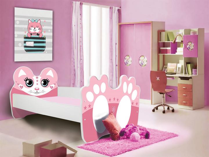 Produktbild ADRK Furniture Bett mit Matratze BEAR PINK 140x70 (140 x 70 cm)