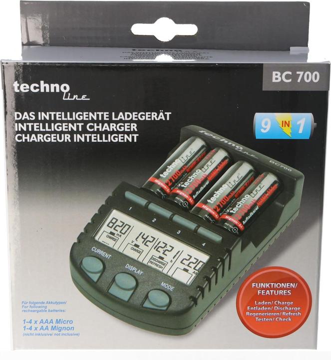 Produktbild AccuCell Schnell-Ladegerät mit Entladefunktion und LCD-Display (1 Stk., AAA, AA, 3000 mAh, Ladegerät ohne Akku)