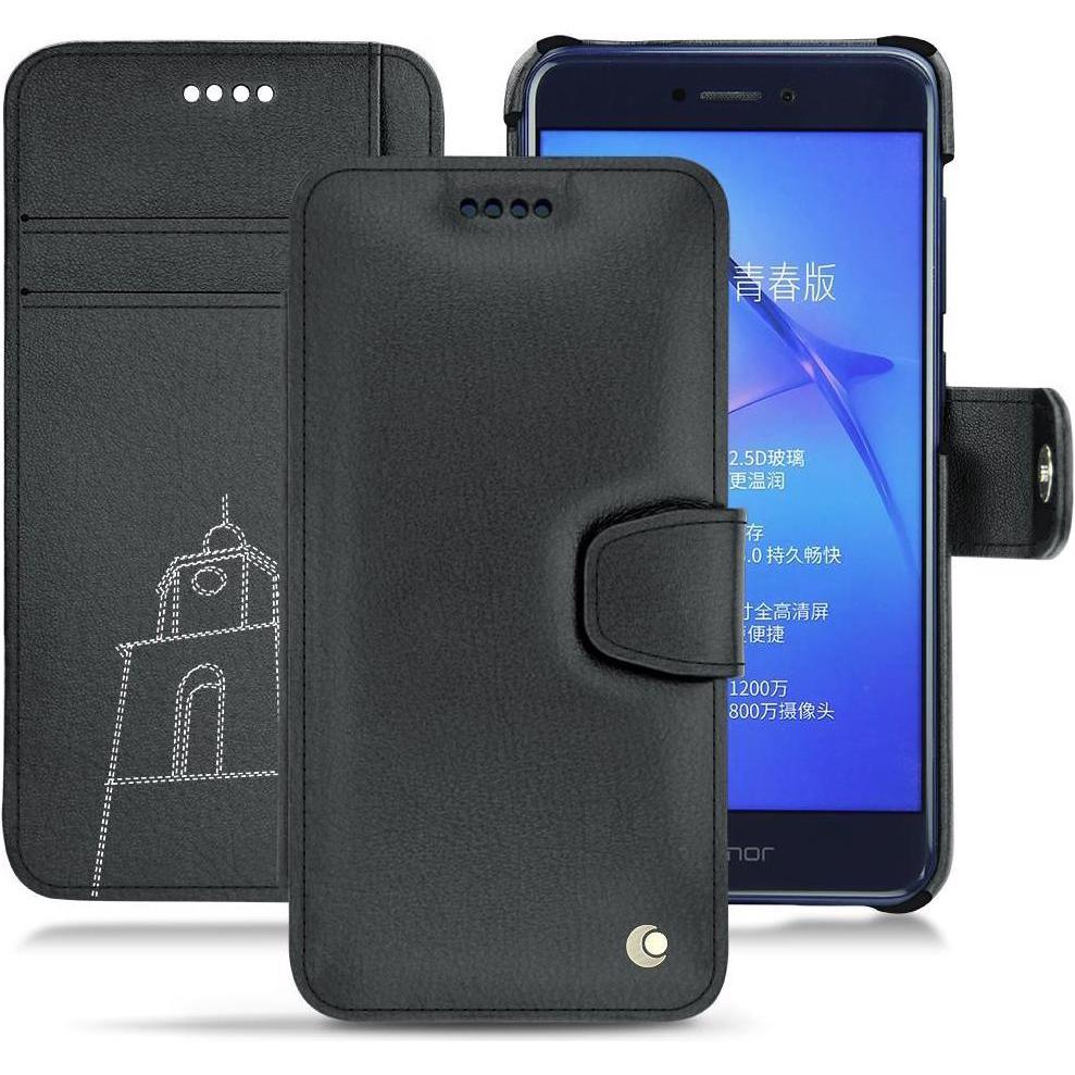 Noreve Lederschutzhülle Wallet (Huawei P8 Lite (2017)), Smartphone Hülle, Blau