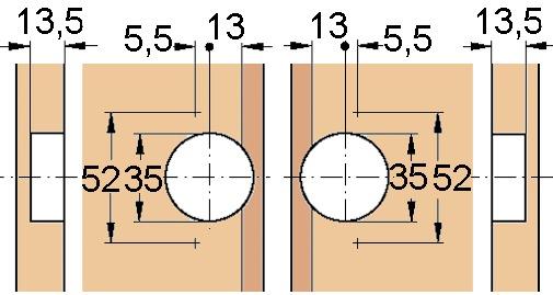 Actual product image Werkstarck Miter hinges for door fronts with 22.5/45° miters