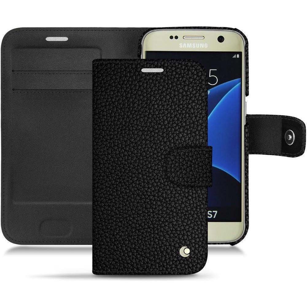 Noreve Lederschutzhülle Wallet (Samsung Galaxy S7), Smartphone Hülle, Schwarz
