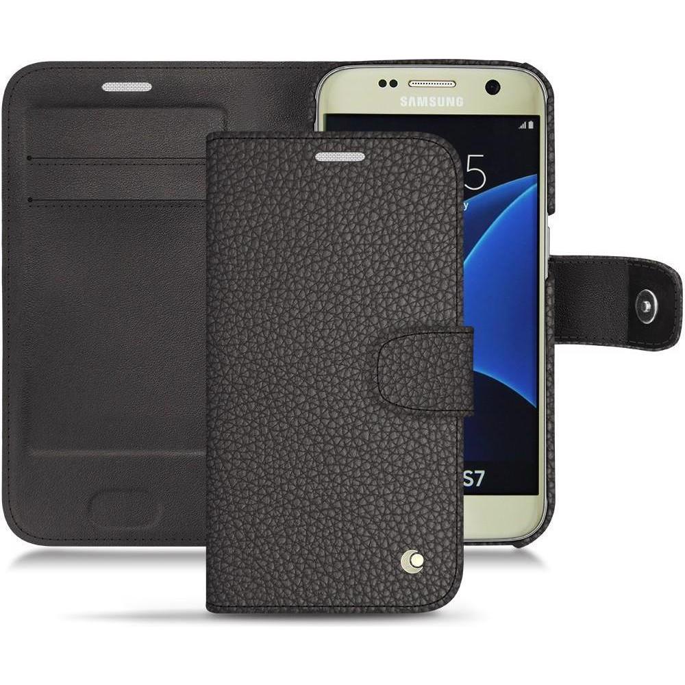 Noreve Lederschutzhülle Wallet (Samsung Galaxy S7), Smartphone Hülle, Grau
