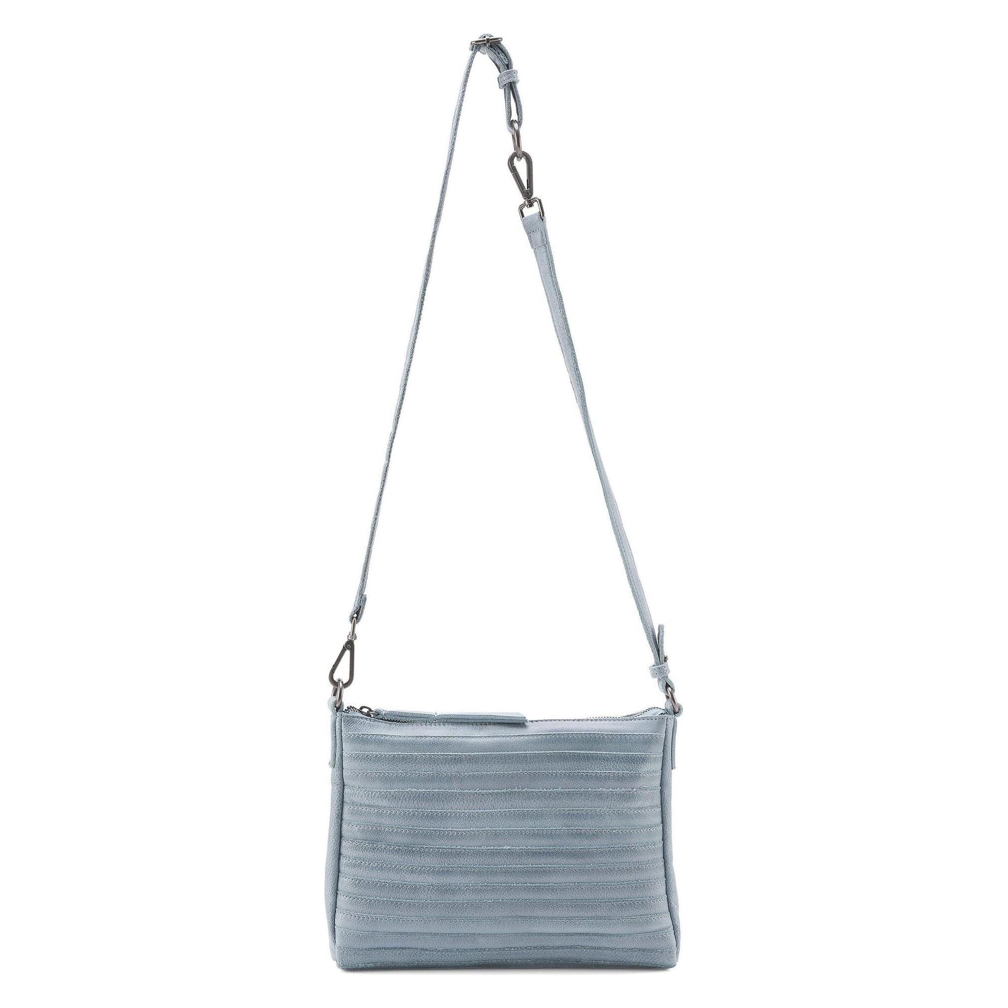 FredsBruder, Damen, Handtasche, Layer Umhängetasche Leder 28 Cm, Blau