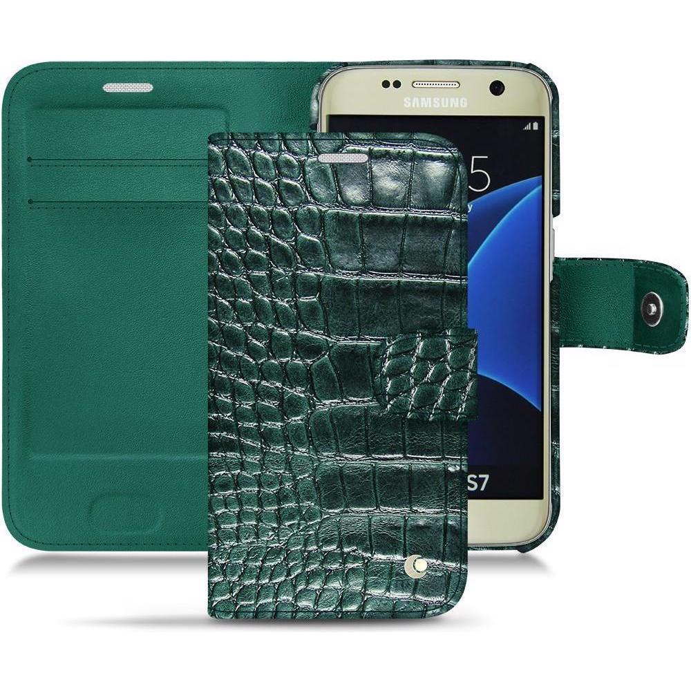 Noreve Lederschutzhülle Wallet (Samsung Galaxy S7), Smartphone Hülle, Grün