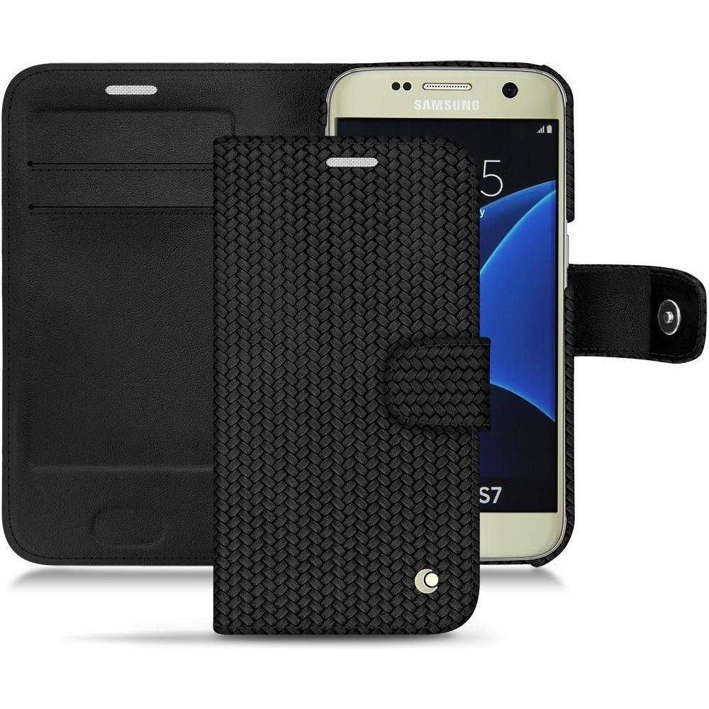 Noreve Lederschutzhülle Wallet (Samsung Galaxy S7), Smartphone Hülle, Schwarz