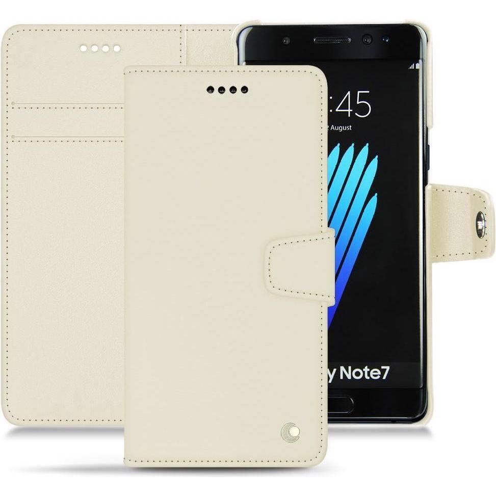 Noreve Lederschutzhülle Wallet (Samsung Galaxy Note 7), Smartphone Hülle, Weiss