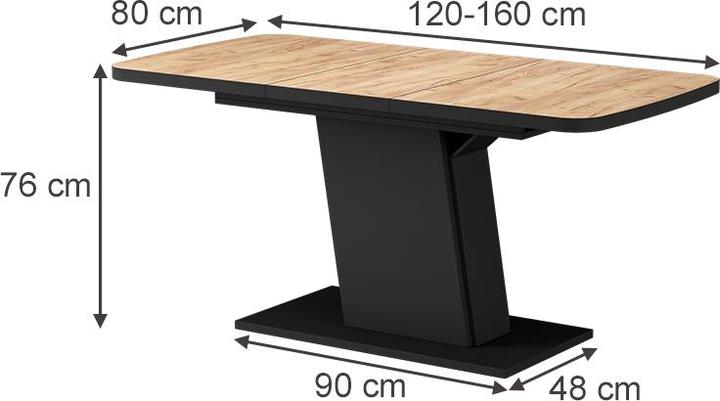 Image du produit Vicco Table de salle à manger Fenaro (160 x 120 x 77.30 cm)