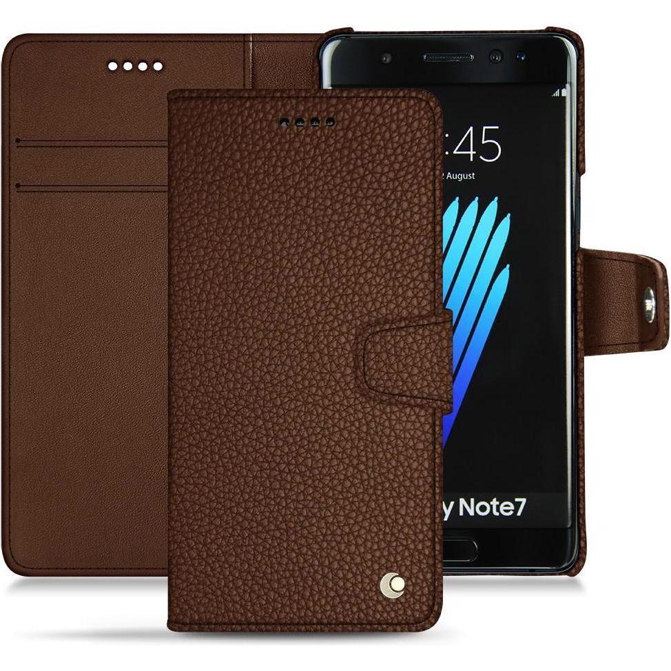 Noreve Lederschutzhülle Wallet (Samsung Galaxy Note 7), Smartphone Hülle, Braun