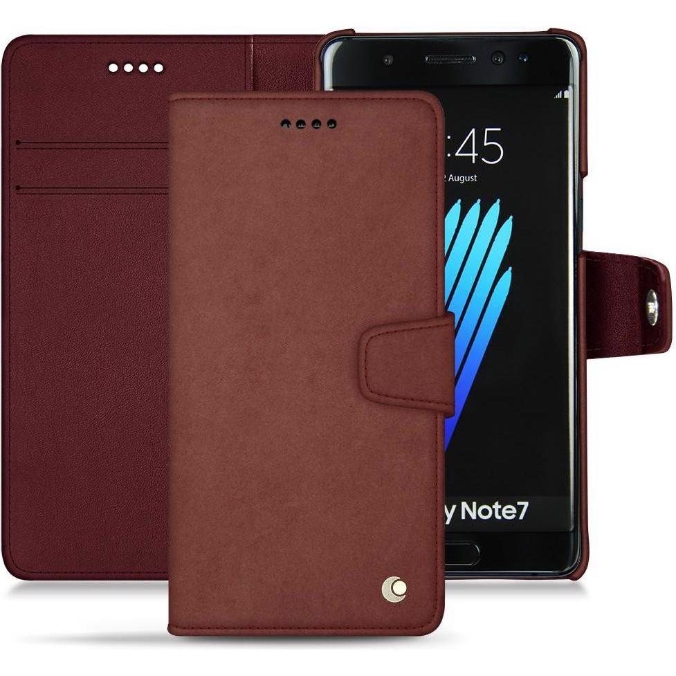 Noreve Lederschutzhülle Wallet (Samsung Galaxy Note 7), Smartphone Hülle, Rot