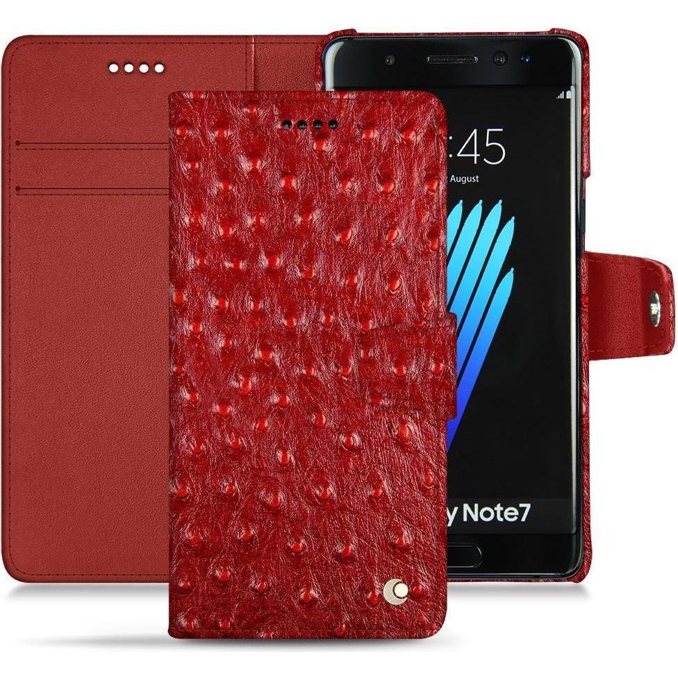 Noreve Lederschutzhülle Wallet (Samsung Galaxy Note 7), Smartphone Hülle, Rot