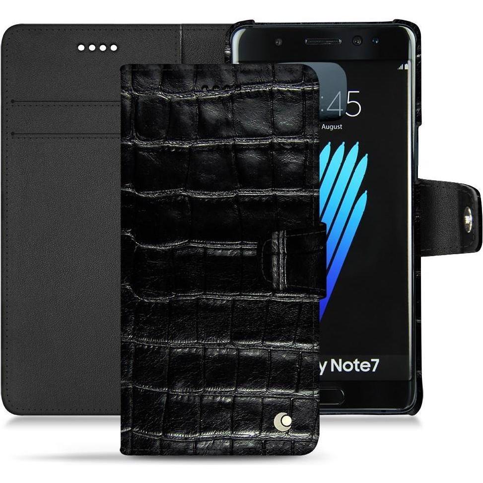 Noreve Lederschutzhülle Wallet (Samsung Galaxy Note 7), Smartphone Hülle, Schwarz