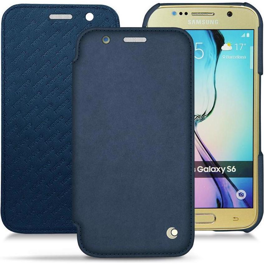 Noreve Lederschutzhülle horizontal (Samsung Galaxy S6), Smartphone Hülle, Blau