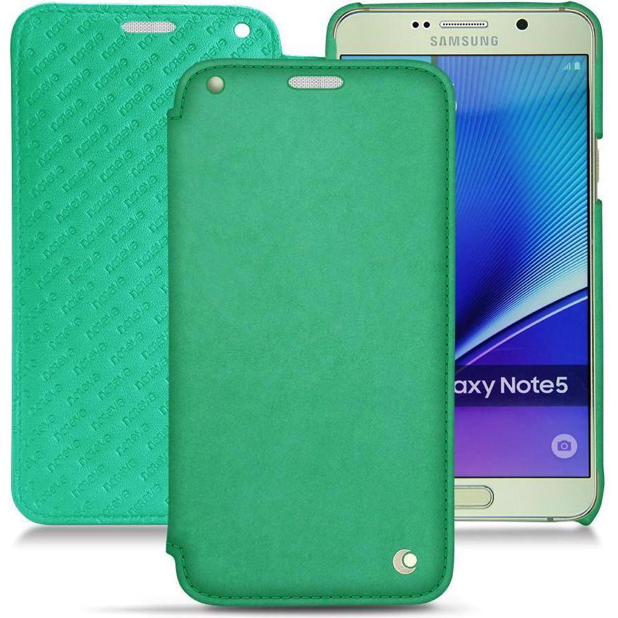 Noreve Lederschutzhülle horizontal (Samsung Galaxy Note 5), Smartphone Hülle, Grün