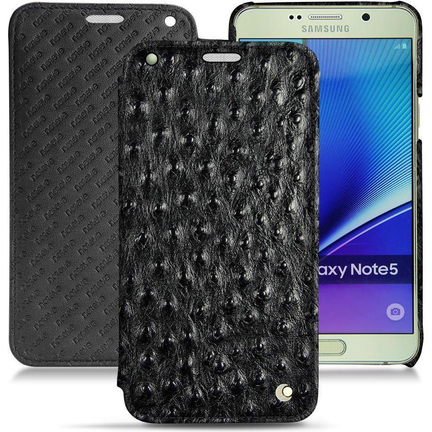 Noreve Lederschutzhülle horizontal (Samsung Galaxy Note 5), Smartphone Hülle, Schwarz
