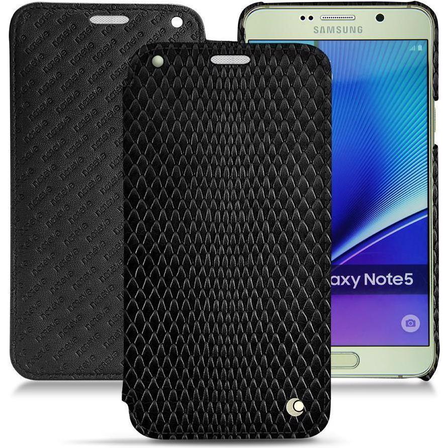 Noreve Lederschutzhülle horizontal (Samsung Galaxy Note 5), Smartphone Hülle, Schwarz