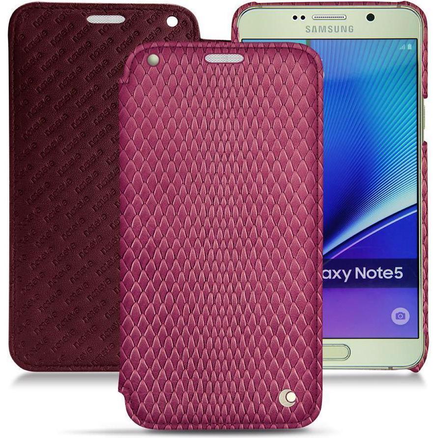 Noreve Lederschutzhülle horizontal (Samsung Galaxy Note 5), Smartphone Hülle, Rosa