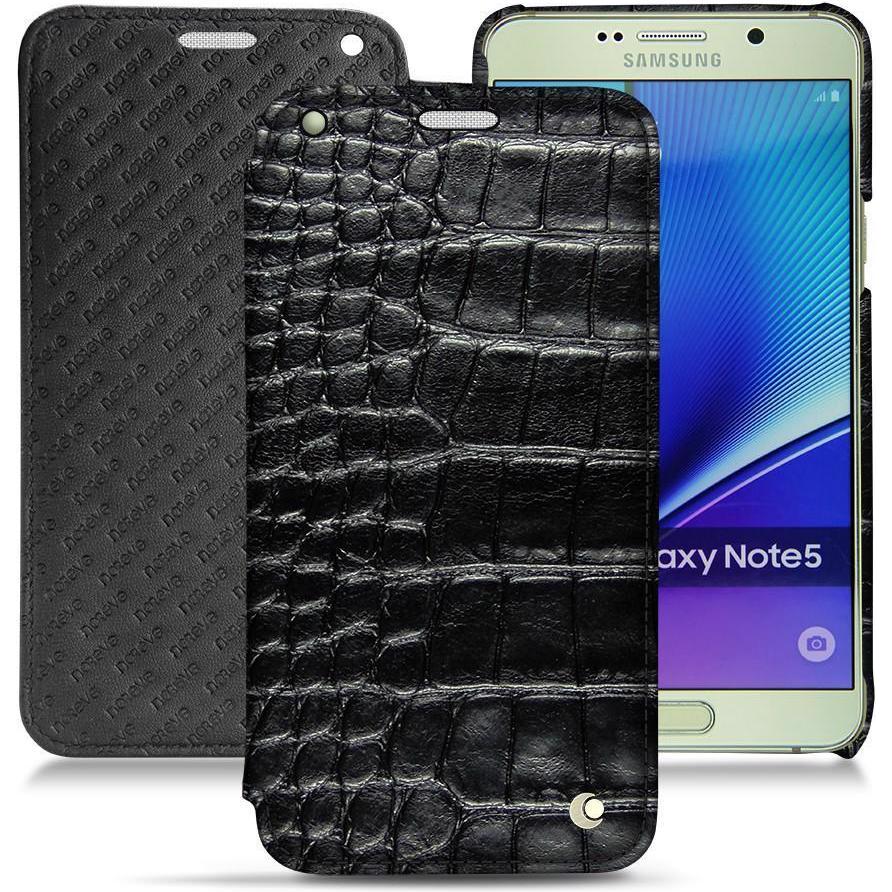 Noreve Lederschutzhülle horizontal (Samsung Galaxy Note 5), Smartphone Hülle, Schwarz