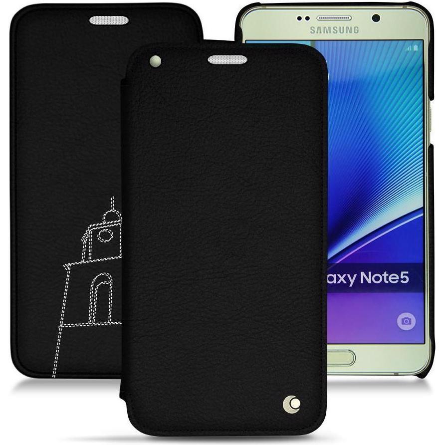 Noreve Lederschutzhülle horizontal (Samsung Galaxy Note 5), Smartphone Hülle, Schwarz