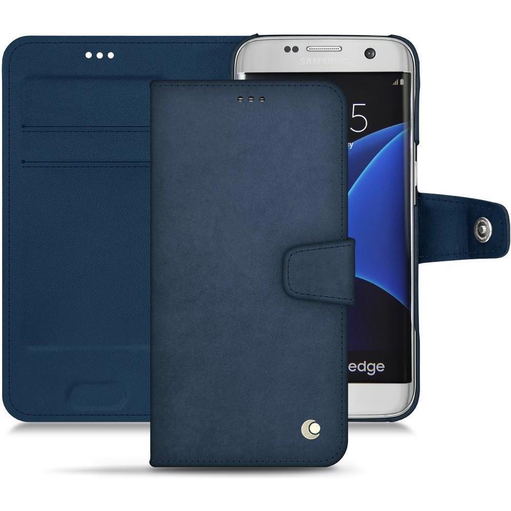 Noreve Lederschutzhülle Wallet (Samsung Galaxy S7 Edge), Smartphone Hülle, Blau