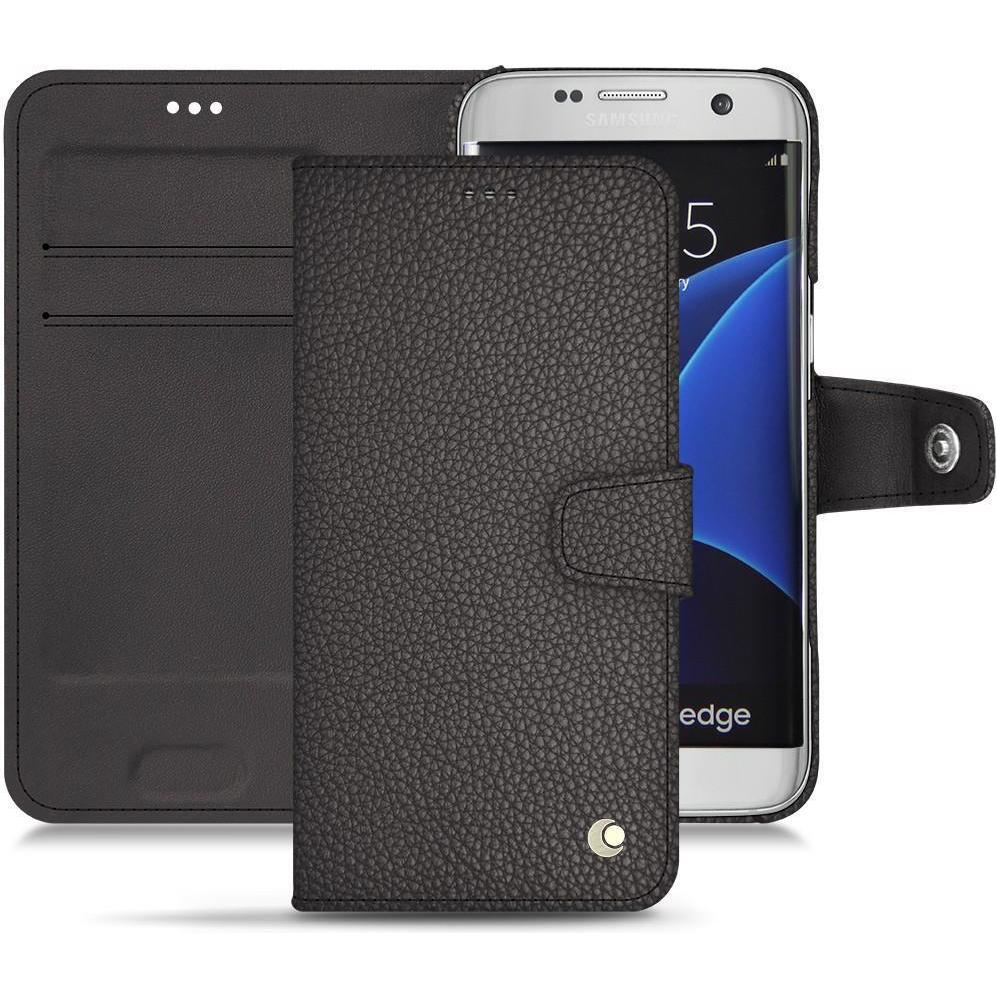 Noreve Lederschutzhülle Wallet (Samsung Galaxy S7 Edge), Smartphone Hülle, Grau