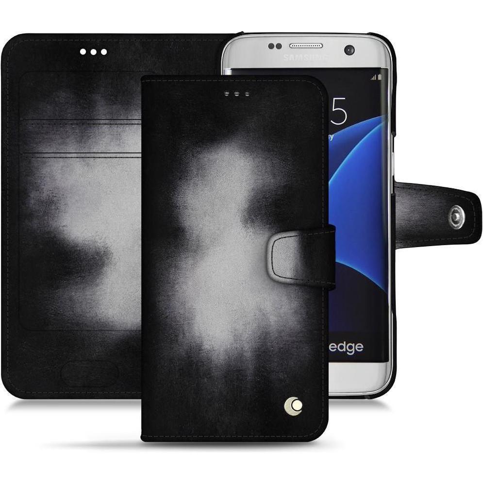 Noreve Lederschutzhülle Wallet (Samsung Galaxy S7 Edge), Smartphone Hülle, Grau