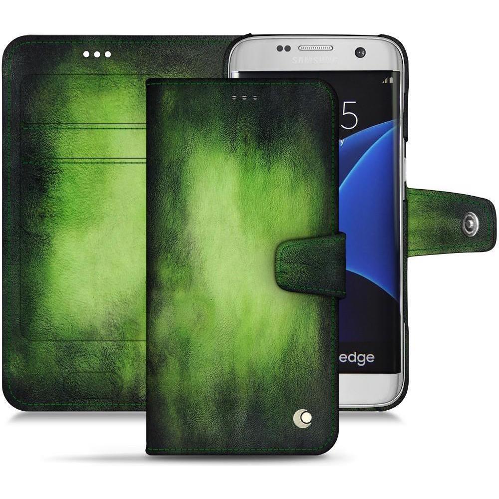 Noreve Lederschutzhülle Wallet (Samsung Galaxy S7 Edge), Smartphone Hülle, Grün