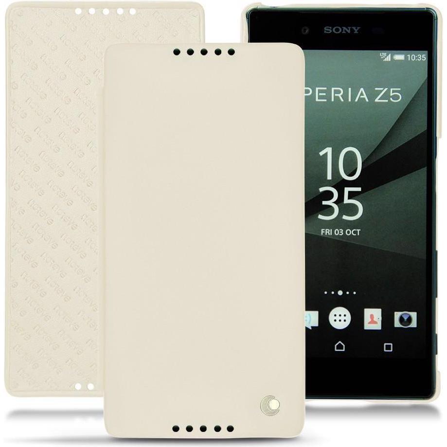 Thumbnail - Noreve Lederschutzhülle horizontal (Sony Xperia Z5), Smartphone Hülle, Weiss