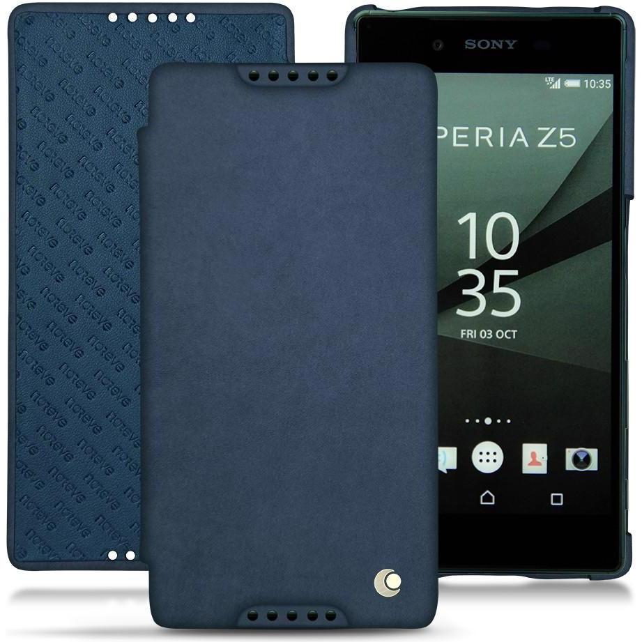 Thumbnail - Noreve Lederschutzhülle horizontal (Sony Xperia Z5), Smartphone Hülle, Blau