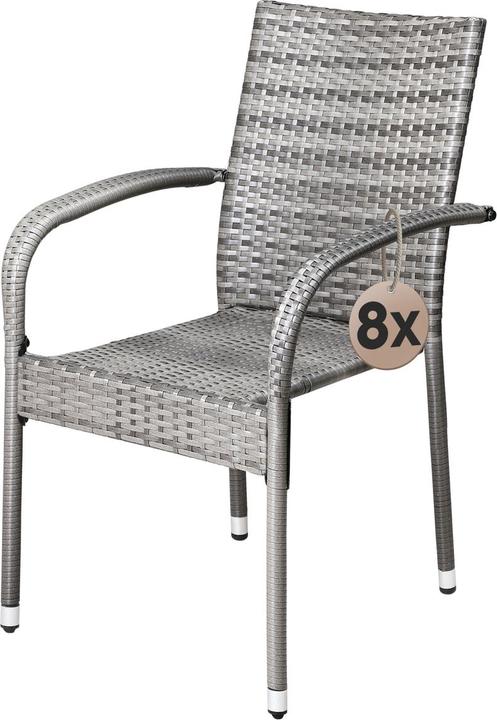 8er Set Grau