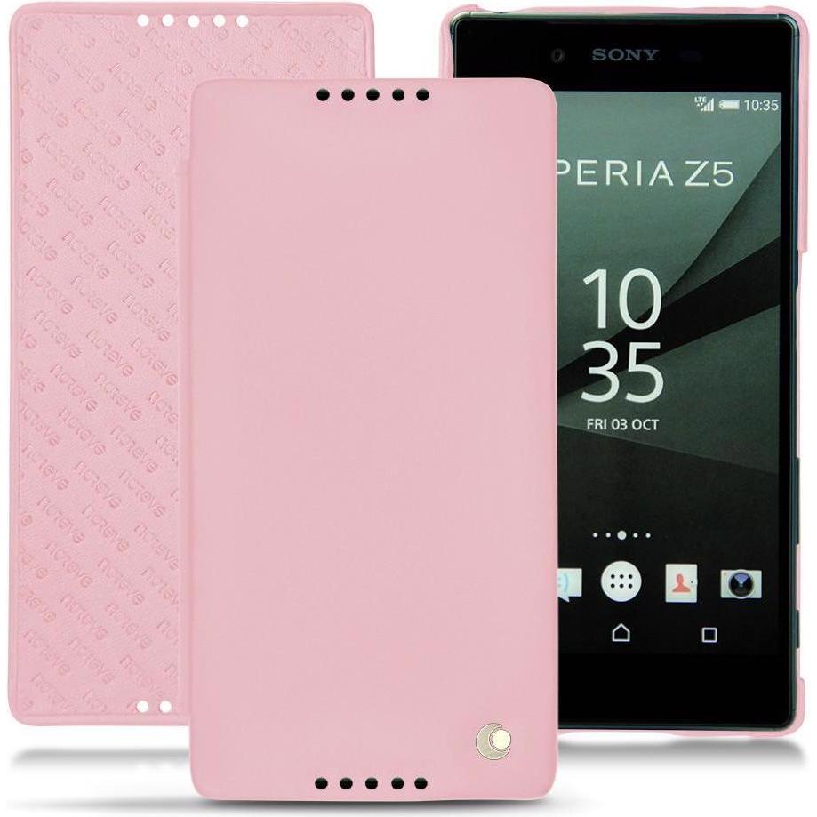 Noreve Lederschutzhülle horizontal (Sony Xperia Z5), Smartphone Hülle, Rosa
