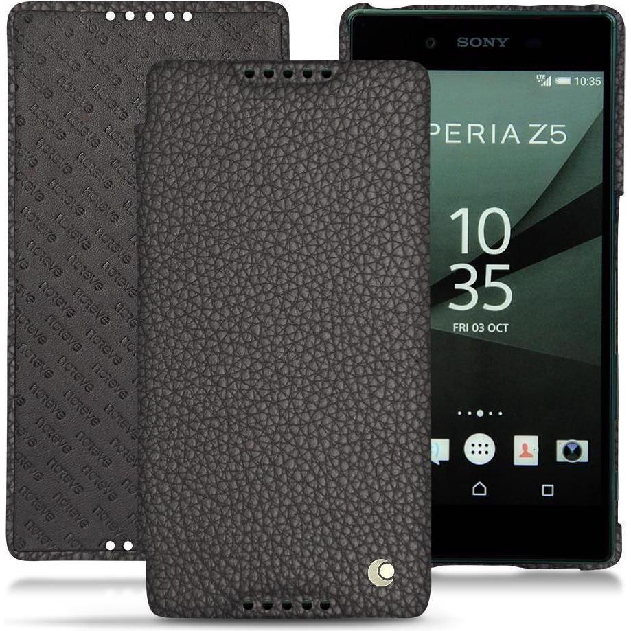 Noreve Lederschutzhülle horizontal (Sony Xperia Z5), Smartphone Hülle, Grau