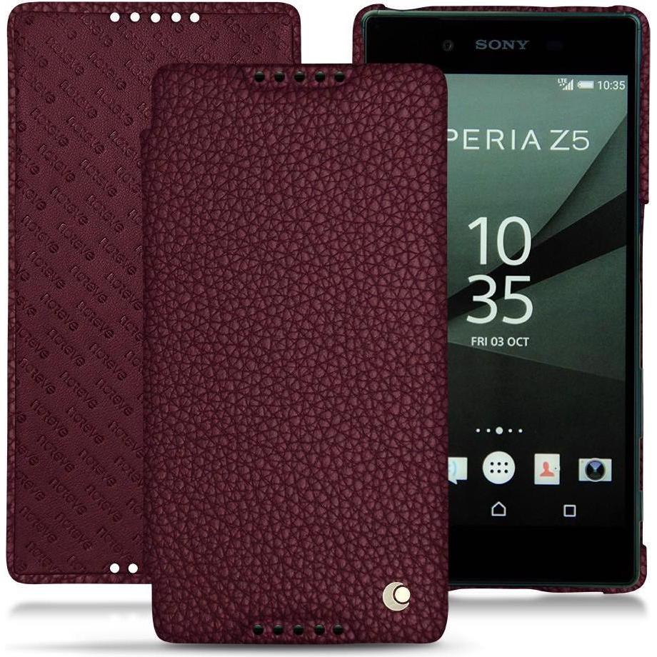 Noreve Lederschutzhülle horizontal (Sony Xperia Z5), Smartphone Hülle, Violett