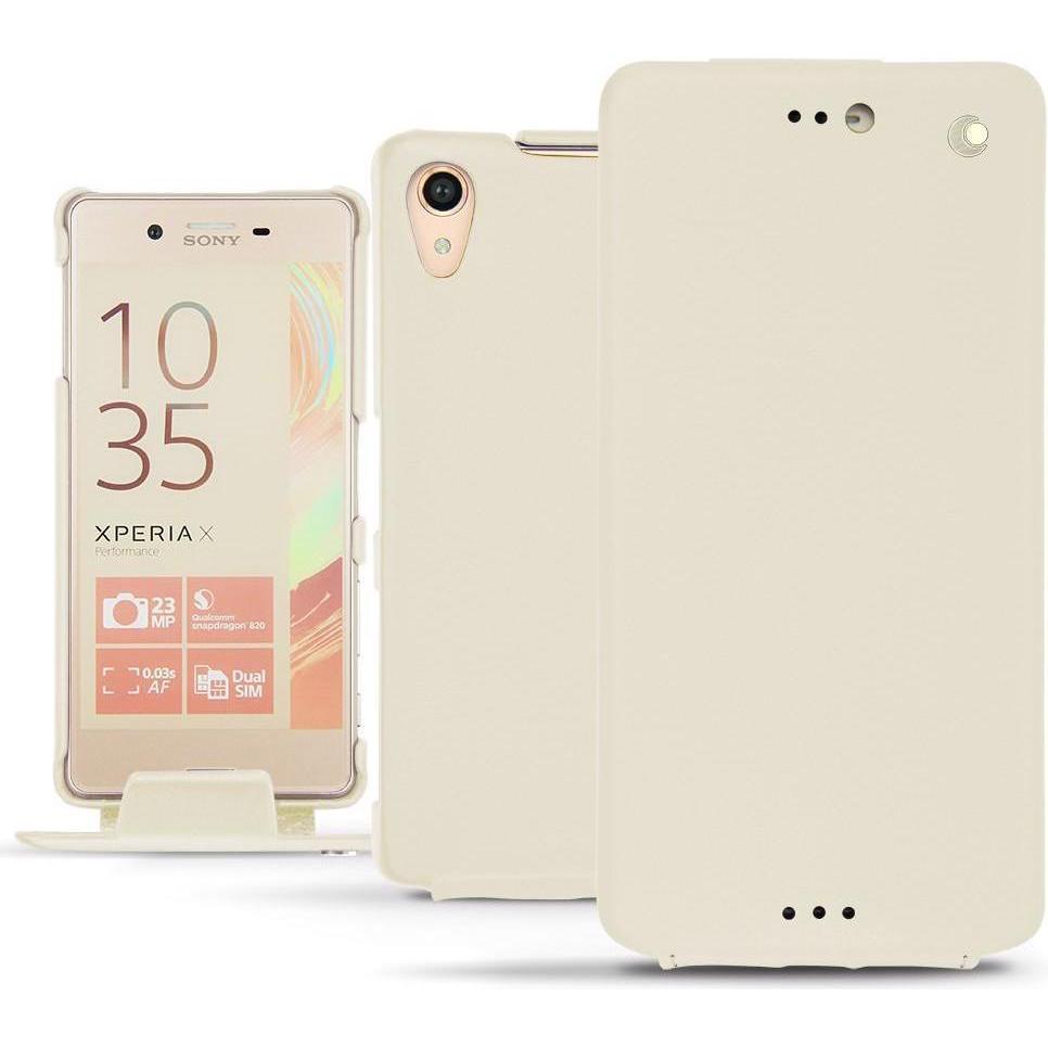 Noreve Lederschutzhülle vertikal (Sony Xperia X Performance), Smartphone Hülle, Weiss