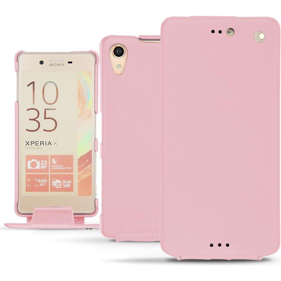 Noreve Lederschutzhülle vertikal (Sony Xperia X Performance), Smartphone Hülle, Rosa