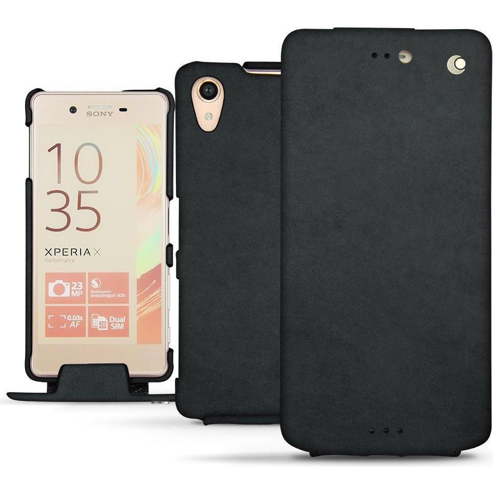 Noreve Lederschutzhülle vertikal (Sony Xperia X Performance), Smartphone Hülle, Schwarz
