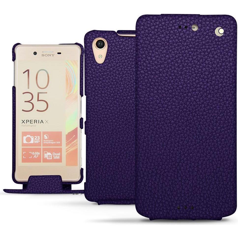 Noreve Lederschutzhülle vertikal (Sony Xperia X Performance), Smartphone Hülle, Violett