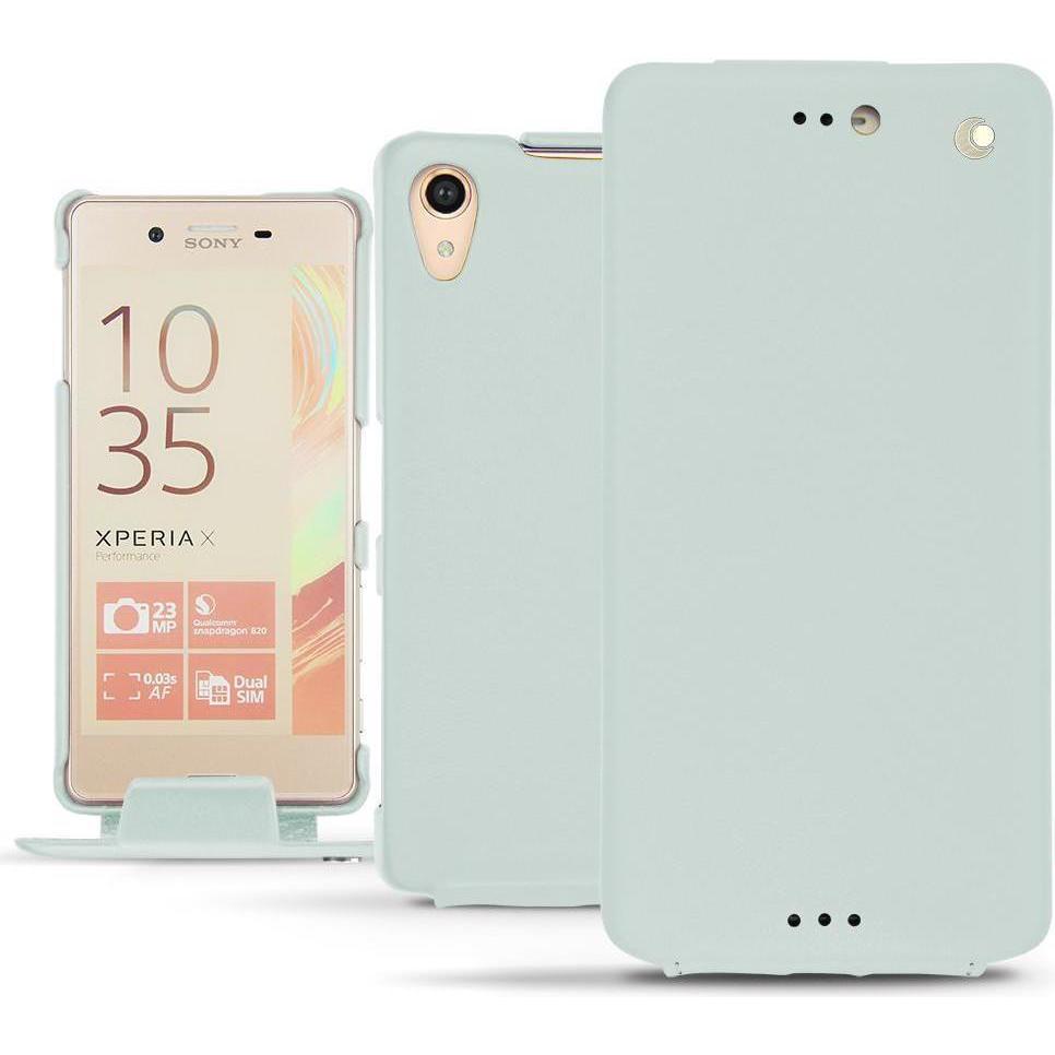 Noreve Lederschutzhülle vertikal (Sony Xperia X Performance), Smartphone Hülle, Blau