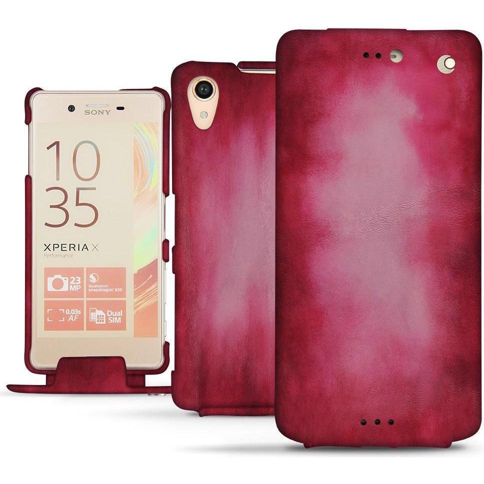 Noreve Lederschutzhülle vertikal (Sony Xperia X Performance), Smartphone Hülle, Rosa