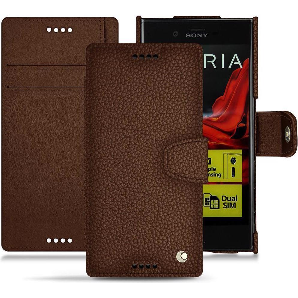 Thumbnail - Noreve Lederschutzhülle Wallet (Sony Xperia XZ), Smartphone Hülle, Braun