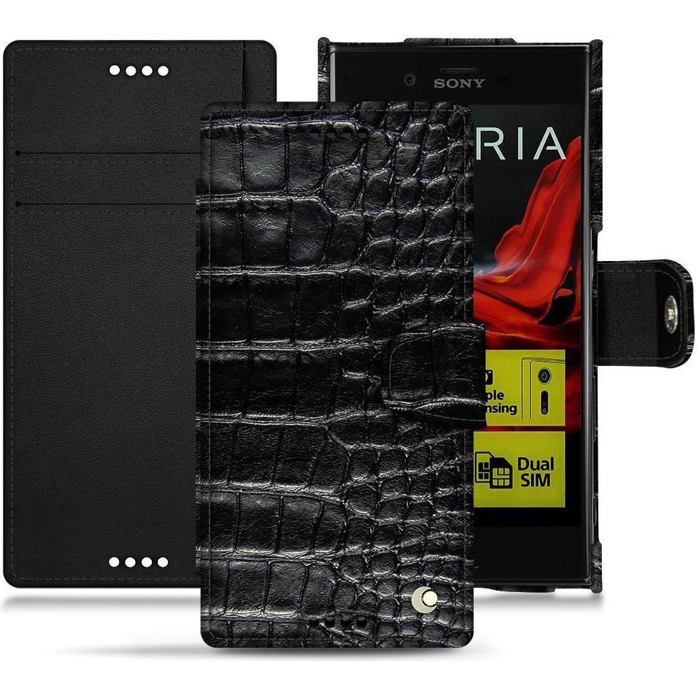 Noreve Lederschutzhülle Wallet (Sony Xperia XZ), Smartphone Hülle, Schwarz