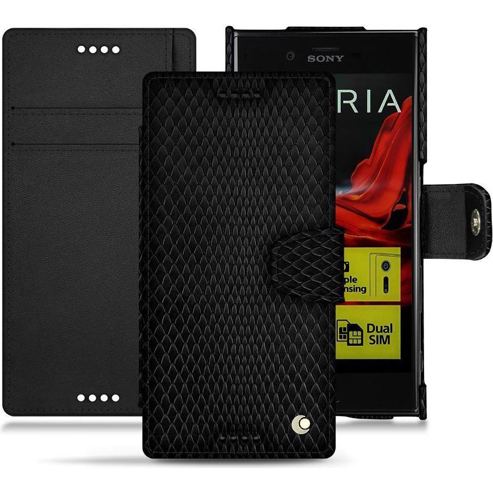 Noreve Lederschutzhülle Wallet (Sony Xperia XZ), Smartphone Hülle, Schwarz