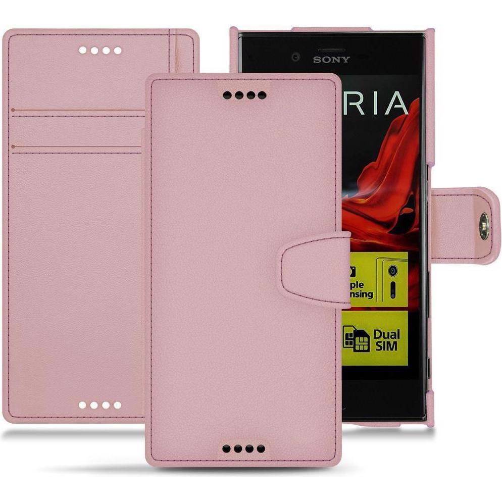Noreve Lederschutzhülle Wallet (Sony Xperia XZ), Smartphone Hülle, Rosa