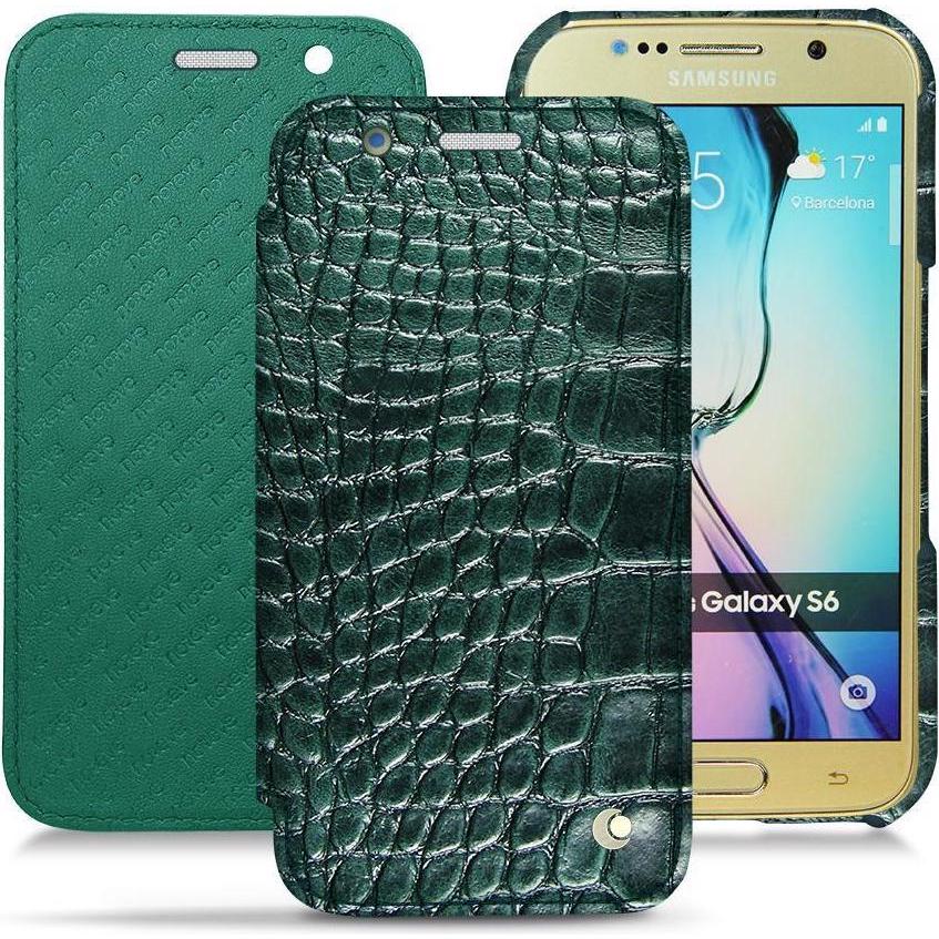 Noreve Lederschutzhülle horizontal (Samsung Galaxy S6), Smartphone Hülle, Grün