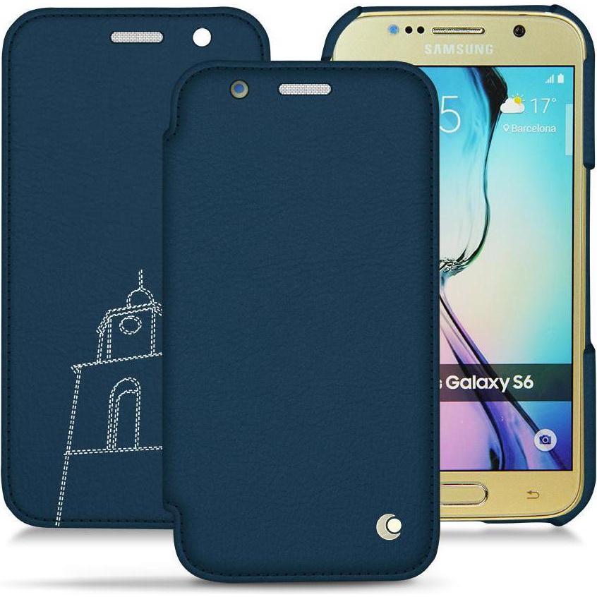 Noreve Lederschutzhülle horizontal (Samsung Galaxy S6), Smartphone Hülle, Blau