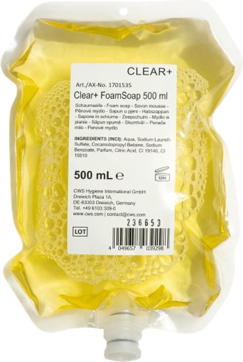 Produktbild Clear+ by CWS Schaumseife 500ml, 6er Pack (Flüssigseife, 500 ml)
