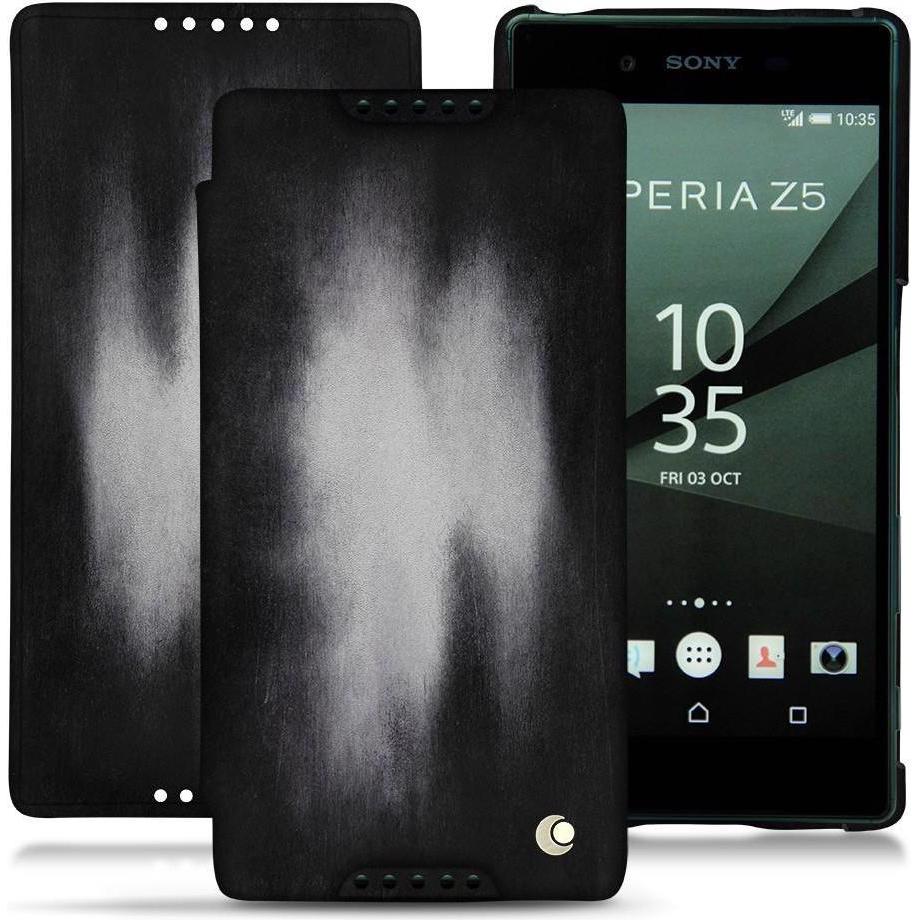 Noreve Lederschutzhülle horizontal (Sony Xperia Z5), Smartphone Hülle, Grau