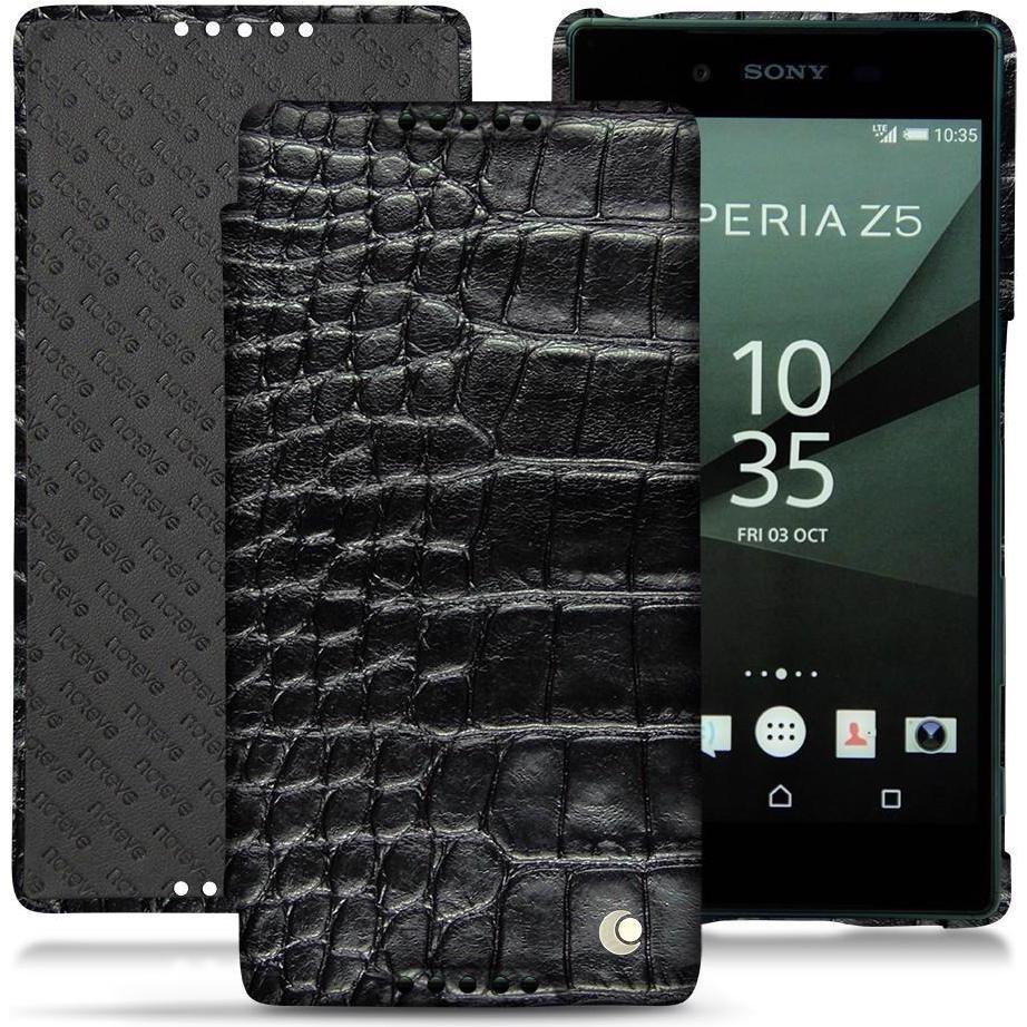 Thumbnail - Noreve Lederschutzhülle horizontal (Sony Xperia Z5), Smartphone Hülle, Schwarz