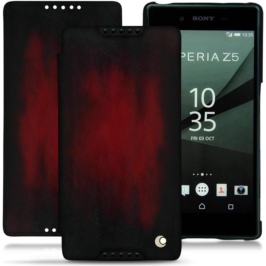 Thumbnail - Noreve Lederschutzhülle horizontal (Sony Xperia Z5), Smartphone Hülle, Rot